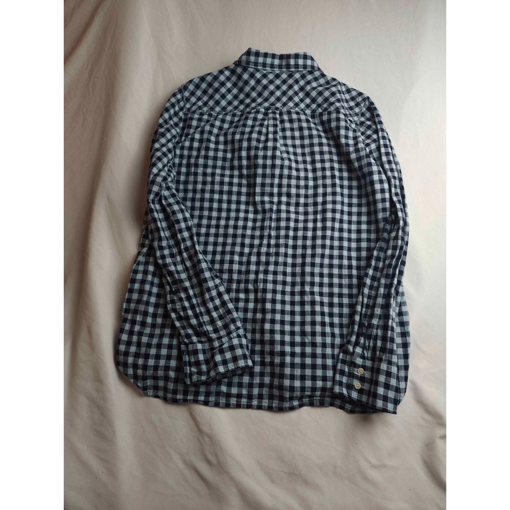 J. Crew Shirt Womens Large Blue Gingham Plaid Boy Fit Button Up Long Sleeve - Picture 5 of 6